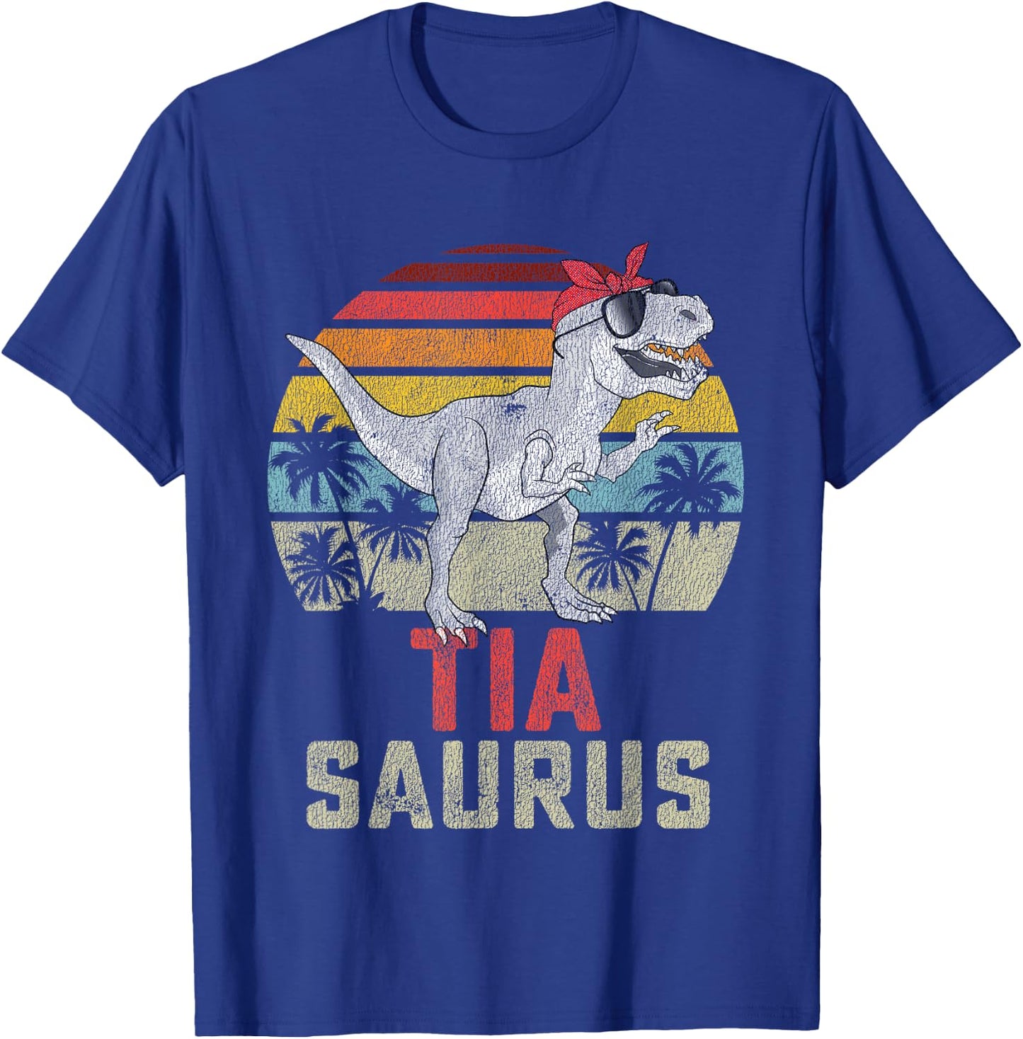 Tiasaurus T Rex Dinosaur Tia Saurus Family Matching T-Shirt - T-Shirt | Royal
