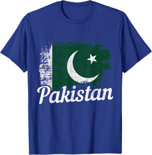 Pakistan Flag Vintage Pakistani T-Shirt - T-Shirt | Royal
