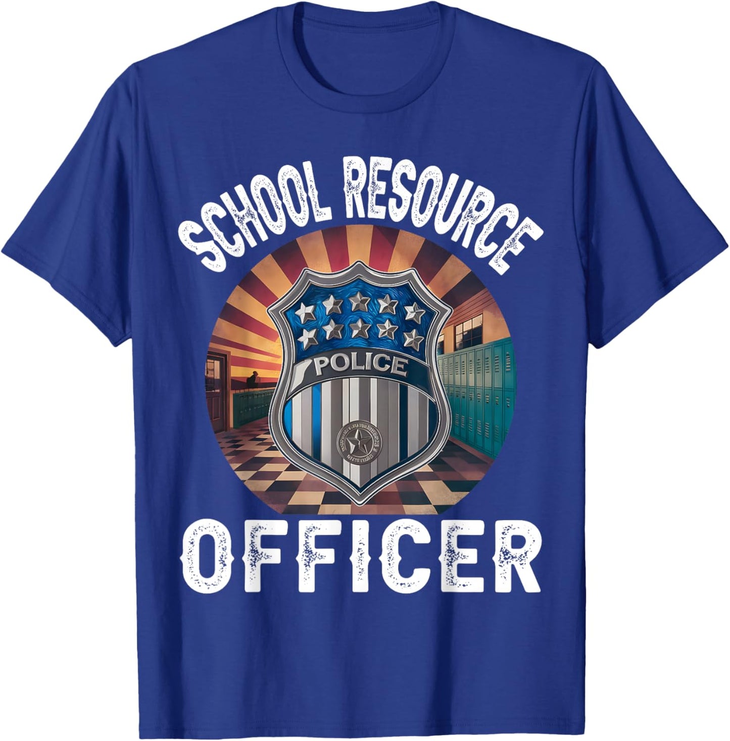 School Resource Officer Retro Badge SRO Police Men Women T-Shirt - T-Shirt | Royal