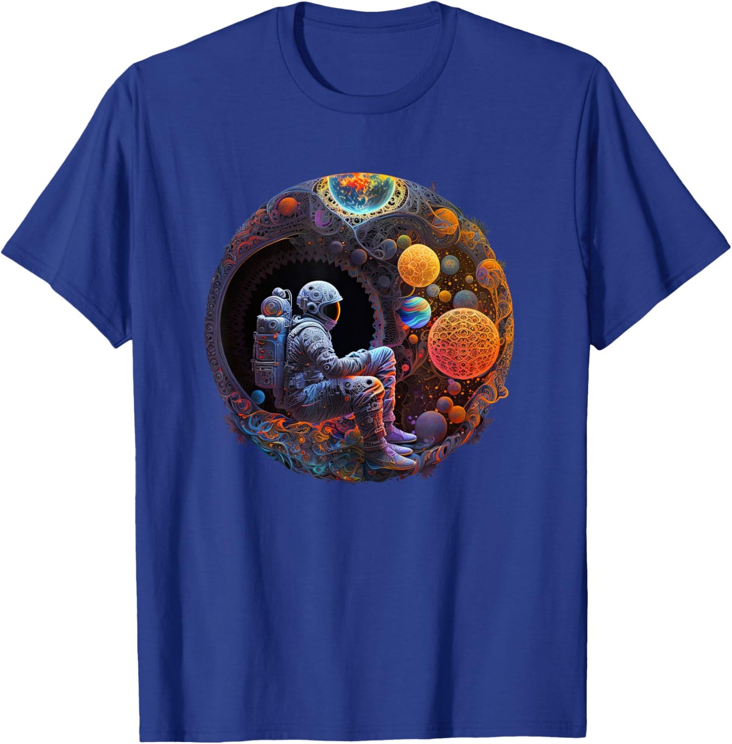 Meditating Astronaut Planets Meditation Astral Travel. T-Shirt - T-Shirt | Royal