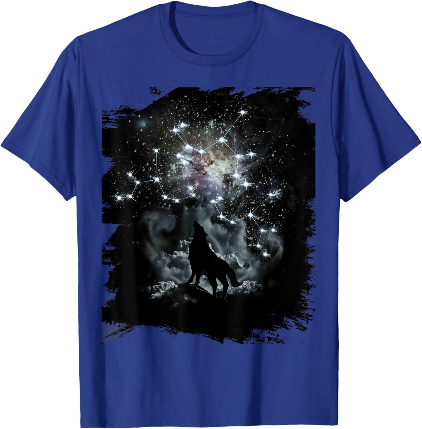 Celestial Wolf Constellations, Cosmic Space Wolves Galaxy T-Shirt - T-Shirt | Royal