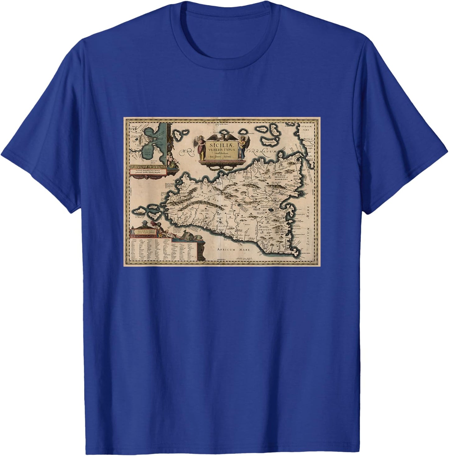 Sicily Italy Map T Shirt T-Shirt - T-Shirt | Royal
