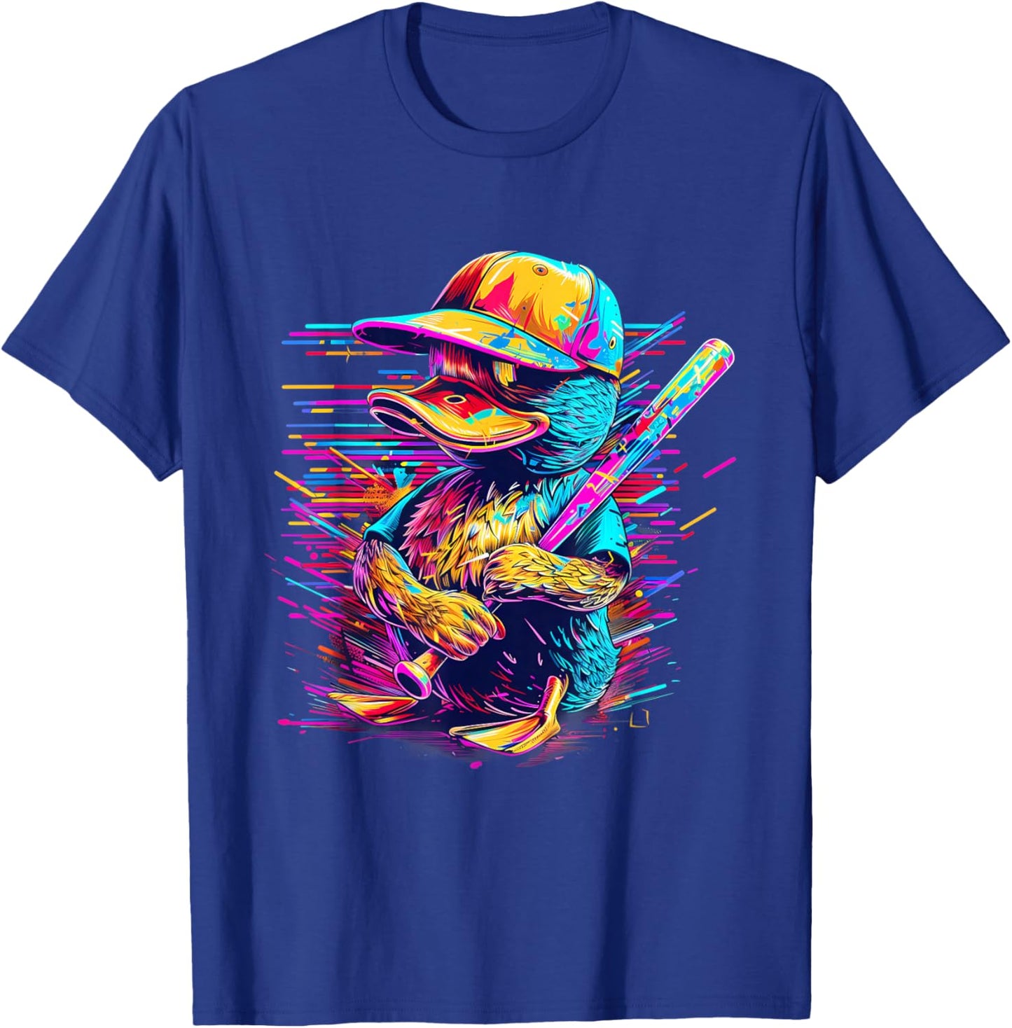 Rubber Duck Rubber Duckie Baseball Player Rubber Duck Lover T-Shirt - T-Shirt | Royal