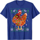 Ugly Christmas Chicken Santa Hat Lights Sweater Xmas T-Shirt - T-Shirt | Royal