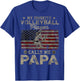 My Favorite Volleyball Player Calls Me Papa USA Flag T-Shirt - T-Shirt | Royal