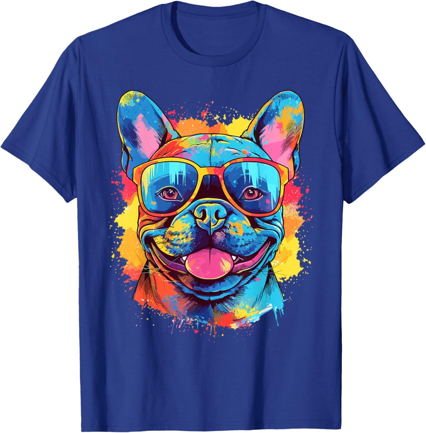 Colorful Watercolor French Bulldog T-Shirt - T-Shirt | Royal