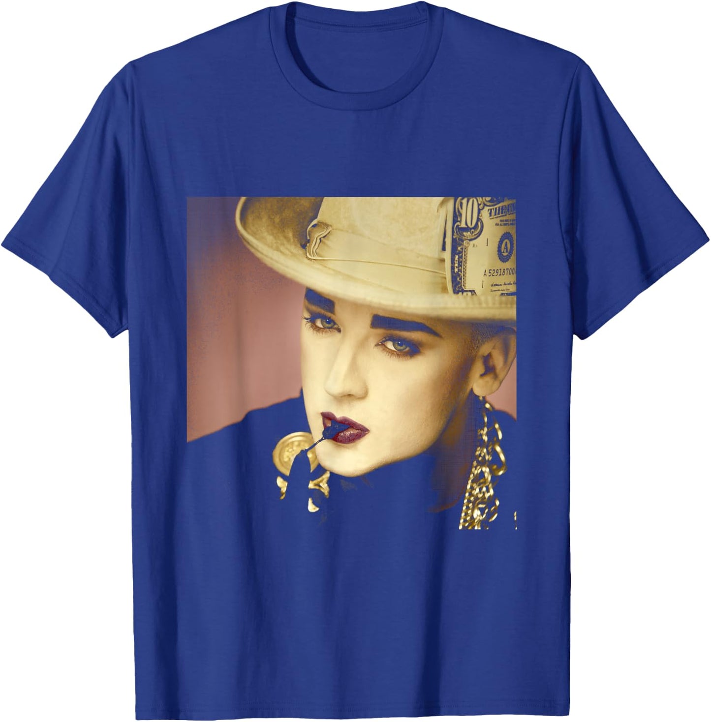 Boy George of Culture Club Dollar Hat by Simon Fowler T-Shirt - T-Shirt | Royal