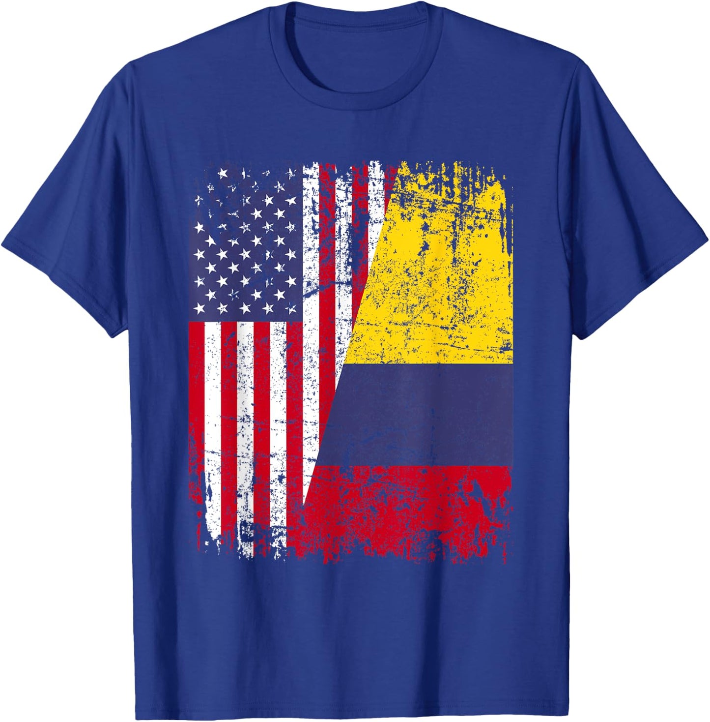 COLOMBIAN ROOTS | Half American Flag | COLOMBIA Women Kids Men T-Shirt - T-Shirt | Royal