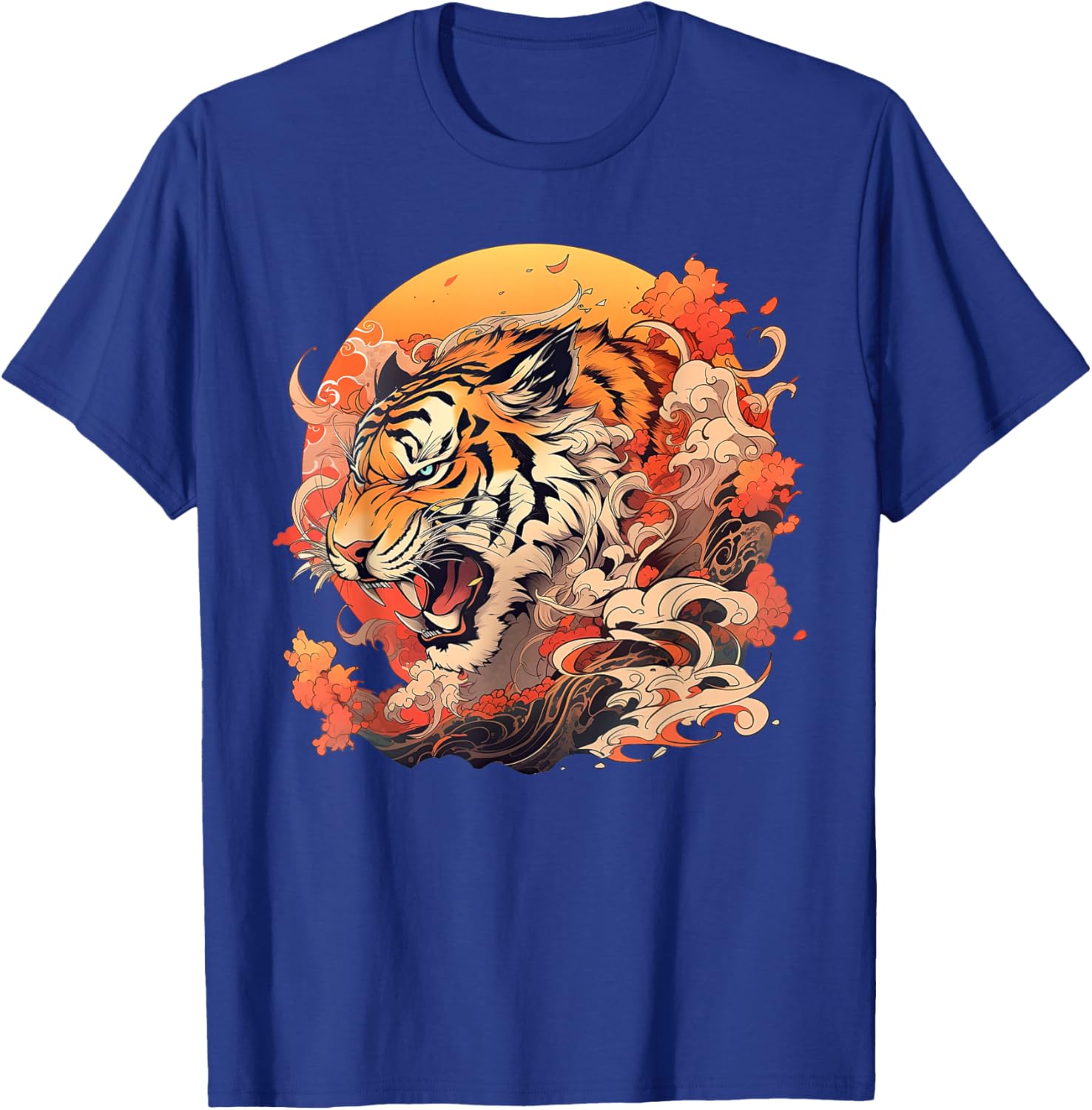 Asian Inspired Vintage Style 80s Retro Japanese Tiger T-Shirt - T-Shirt | Royal
