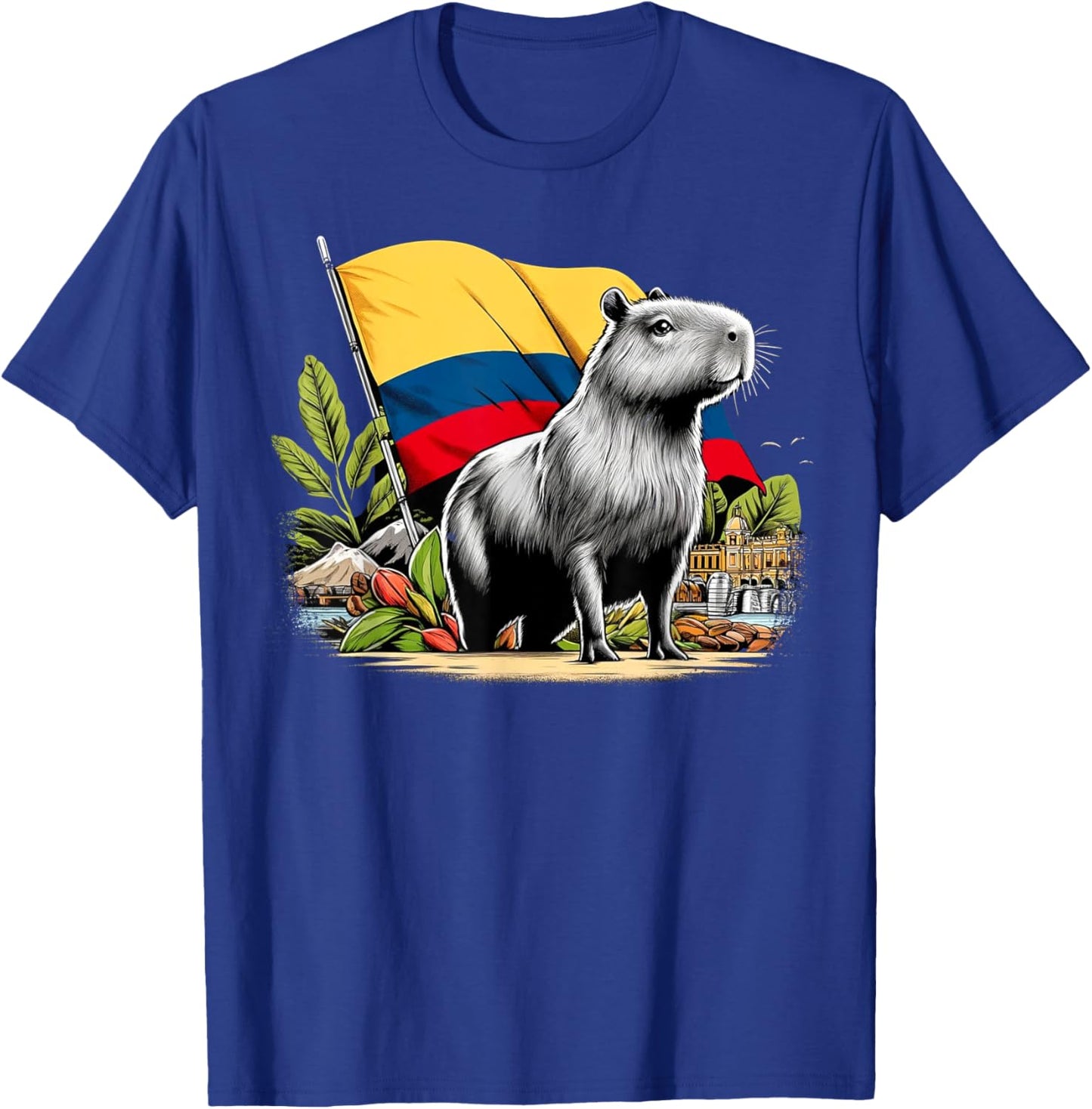 Proud Colombian Capybara Colombia Flag - National Day T-Shirt - T-Shirt | Royal