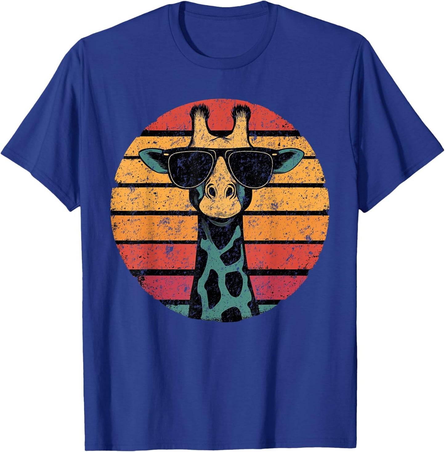 Giraffe Vintage Sunglasses Funny T-Shirt - T-Shirt | Royal