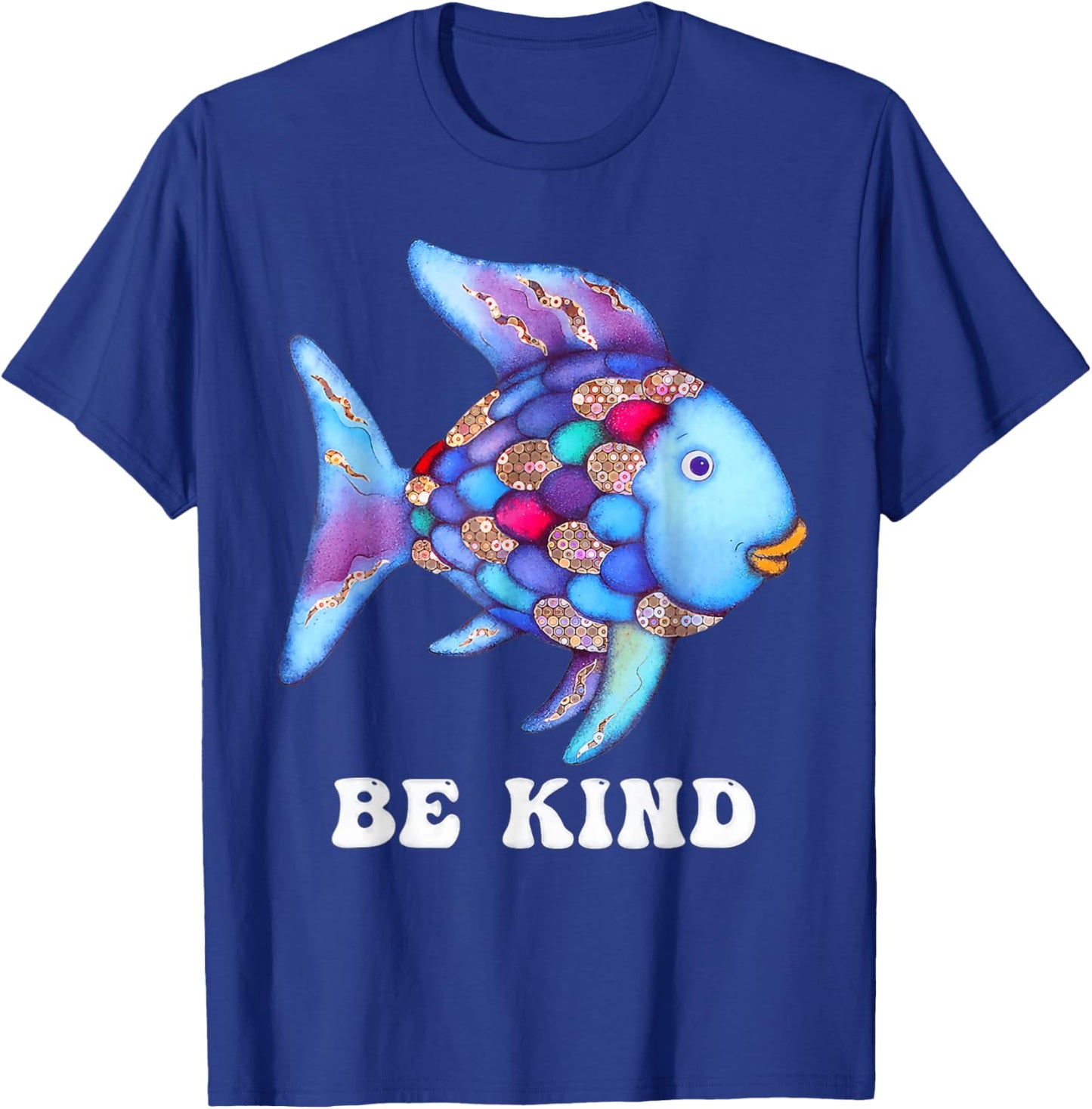 Be Kind Rainbow Fish Teacher Life Teaching Back to School T-Shirt - T-Shirt | Royal