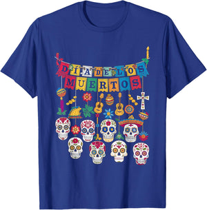 Dia De Los Muertos Sugar Skull Celebration Art Love T-Shirt - T-Shirt | Royal