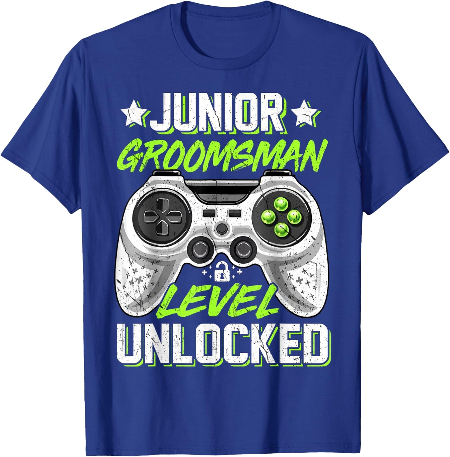 Gamer Junior Groomsman Level Unlocked Video Gaming Wedding T-Shirt - T-Shirt | Royal
