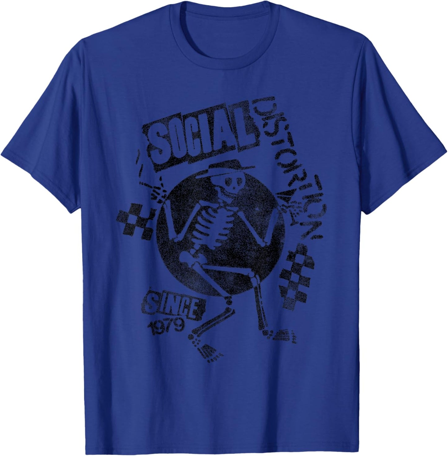 Offizielles Social Distortion Black Spray Skelly T-Shirt - T-Shirt | Royal