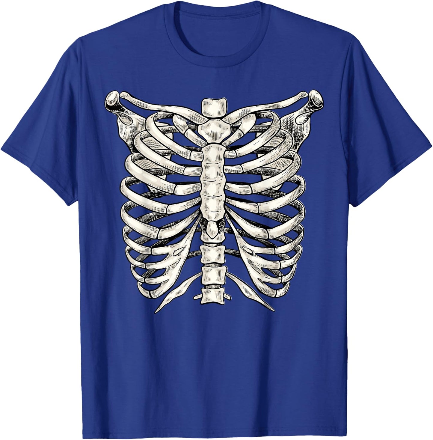 Skeleton Rib Cage T Shirt Halloween Skeleton Costume T-Shirt - T-Shirt | Royal