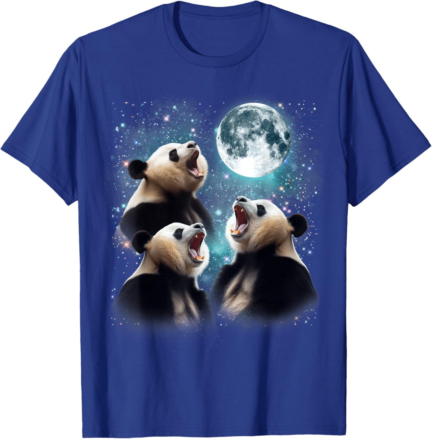 3 Panda Moon Howling Panda Head Funny , Women, Kid T-Shirt - T-Shirt | Royal