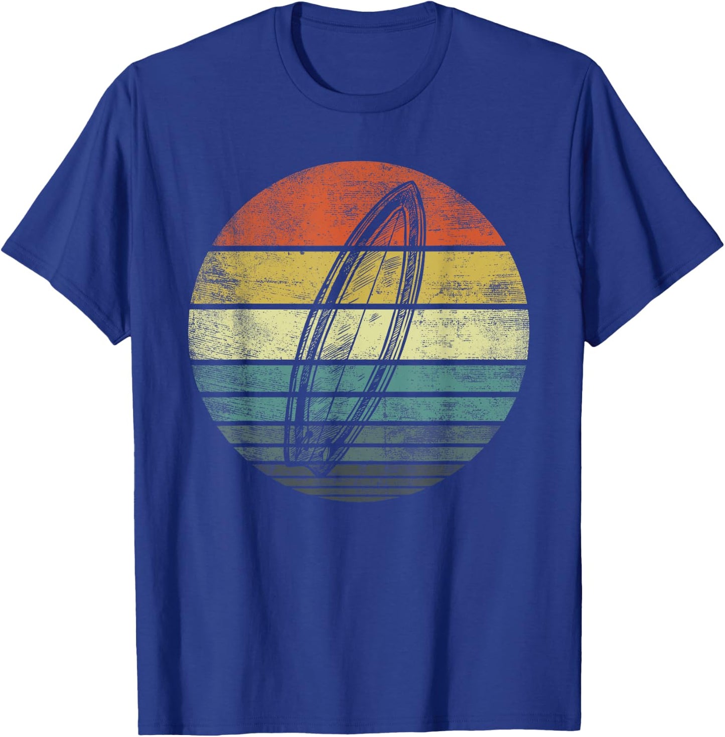 Surfer Gifts Retro Sunset Surfboard Silhouette Surfing Gifts T-Shirt - T-Shirt | Royal