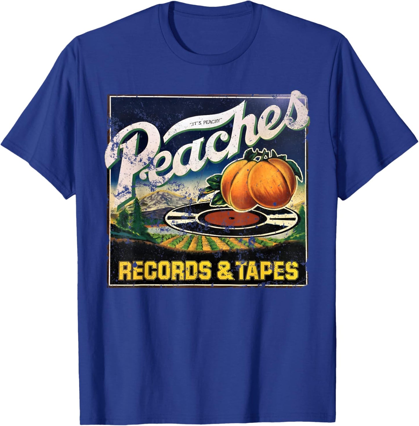 Peaches Music Records Company And Tapes 1975 T-Shirt - T-Shirt | Royal