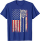 Lacrosse American US Flag Sport Team Sticks Men 4th of July T-Shirt - T-Shirt | Royal