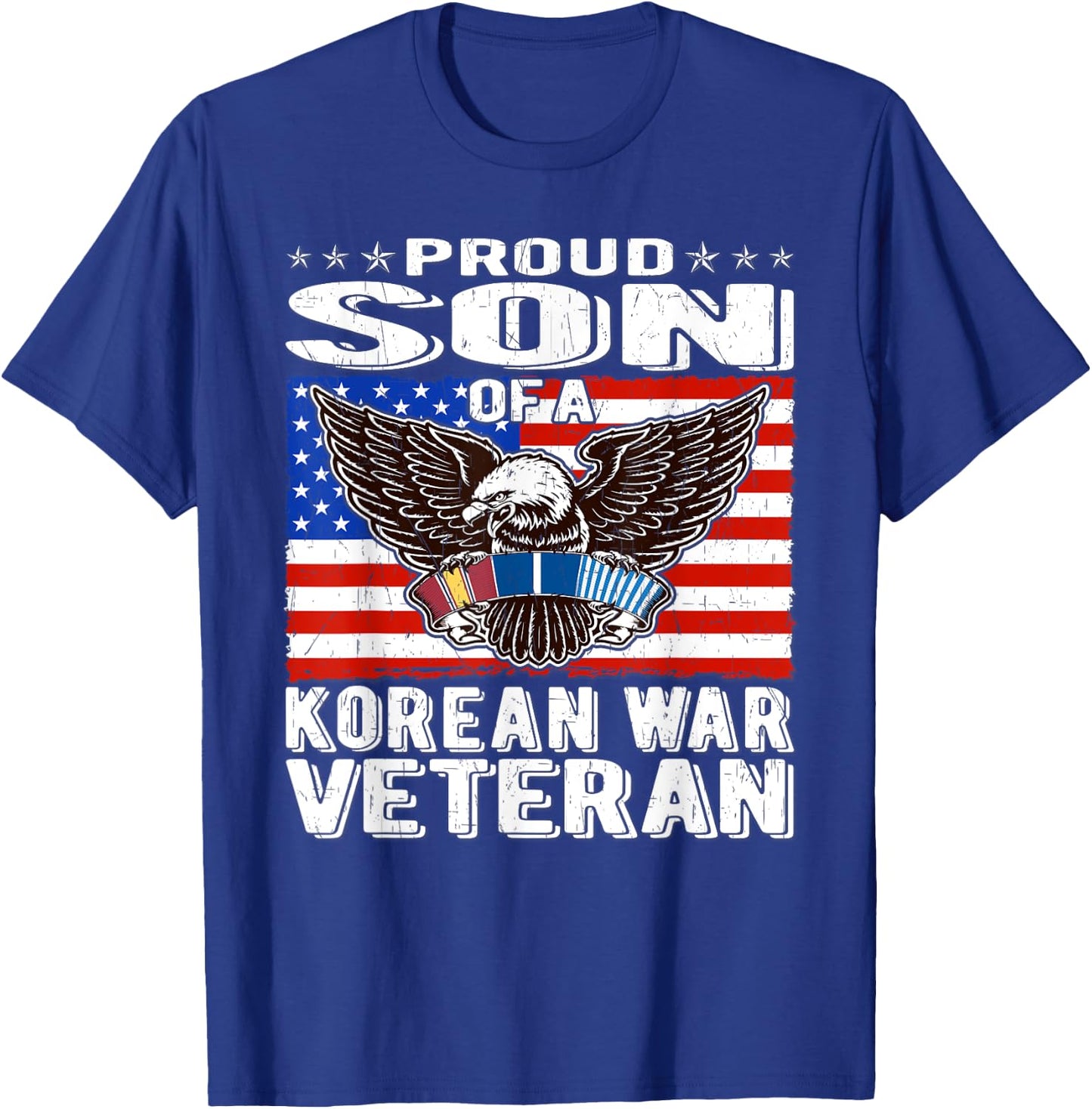 Proud Son Of Korean War Veteran - Military Vet's Child Gift T-Shirt - T-Shirt | Royal
