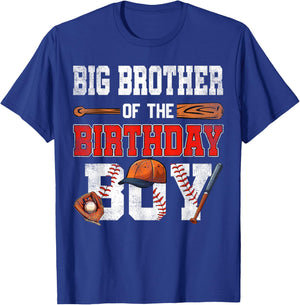 Big Brother Of The Birthday Boy Baseball Bday Family T-Shirt - T-Shirt | Royal