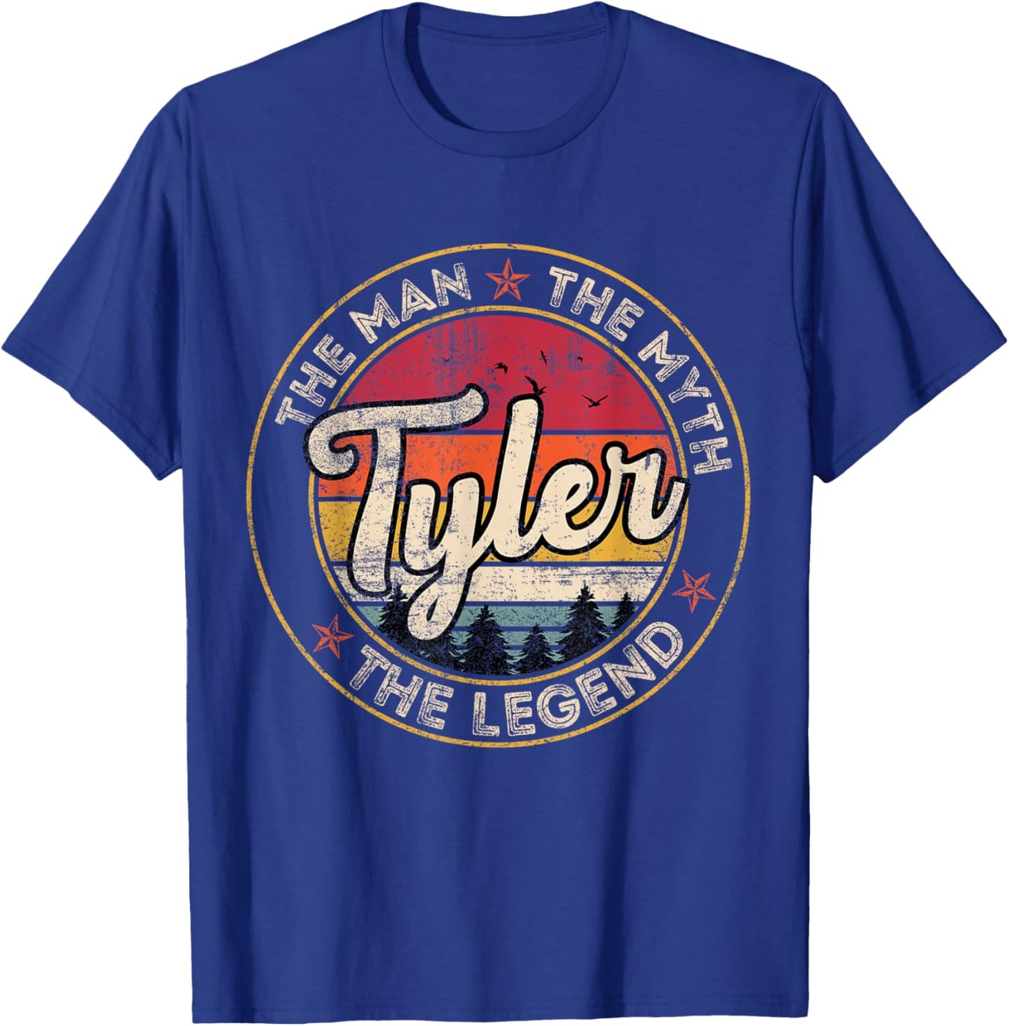 Tyler The Man The Myth The Legend Personalized Name T-Shirt - T-Shirt | Royal