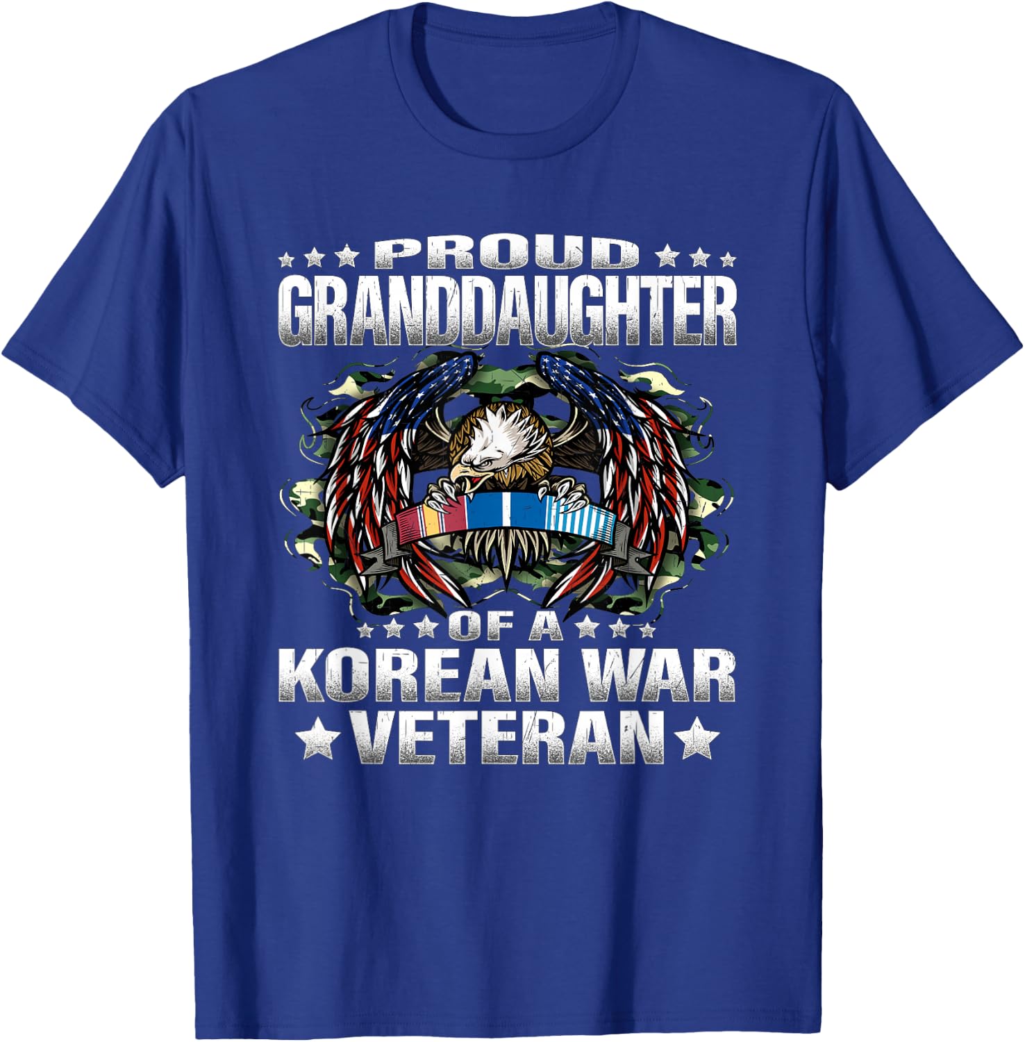 Proud Granddaughter Of A Korean War Veteran Vet's Family T-Shirt - T-Shirt | Royal