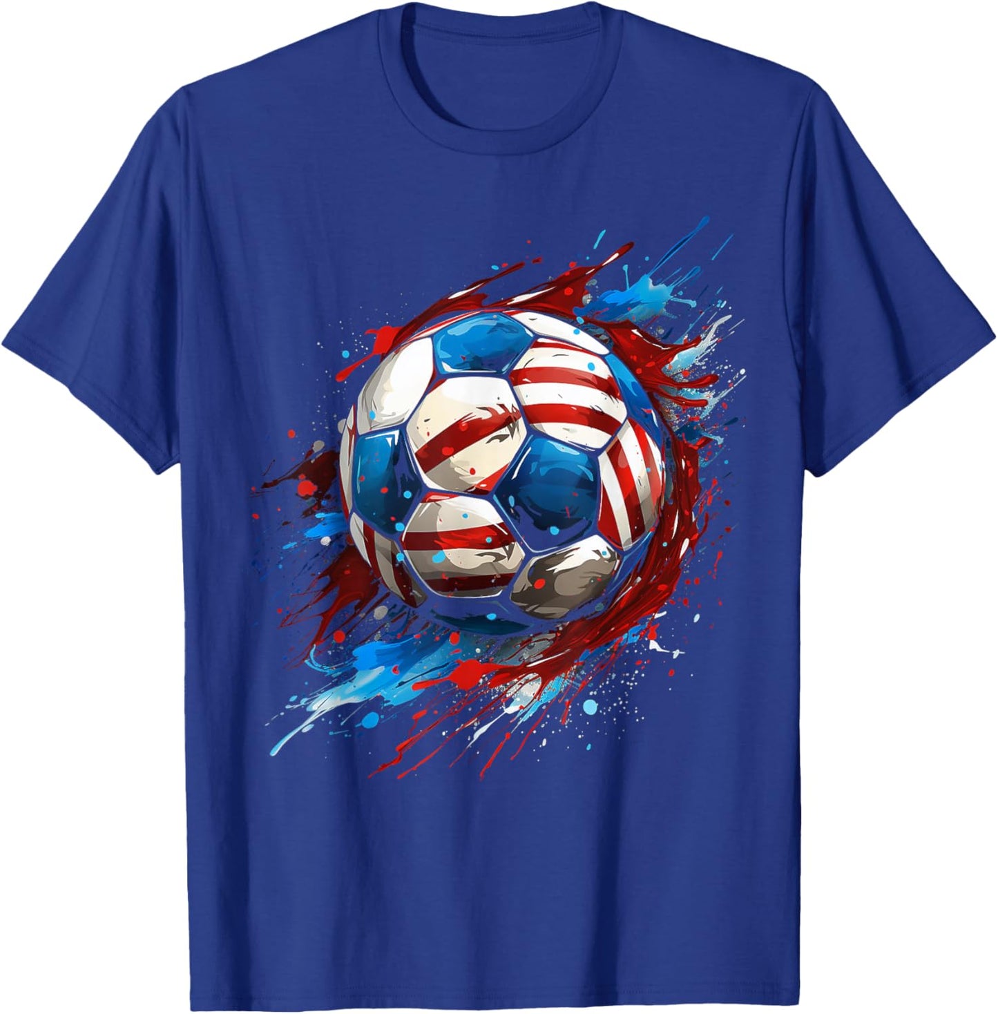 Soccer Football USA Flag Soccer Gift T-Shirt - T-Shirt | Royal