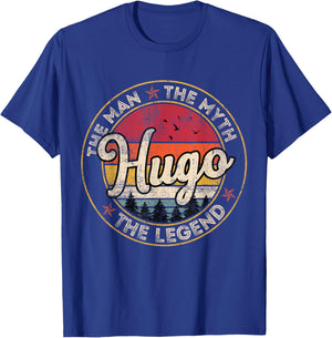 Hugo The Man The Myth The Legend Personalized Name T-Shirt - T-Shirt | Royal