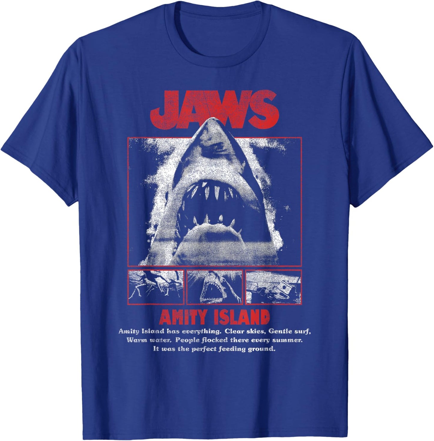 Jaws Movie Pop Poster T-Shirt - T-Shirt | Royal