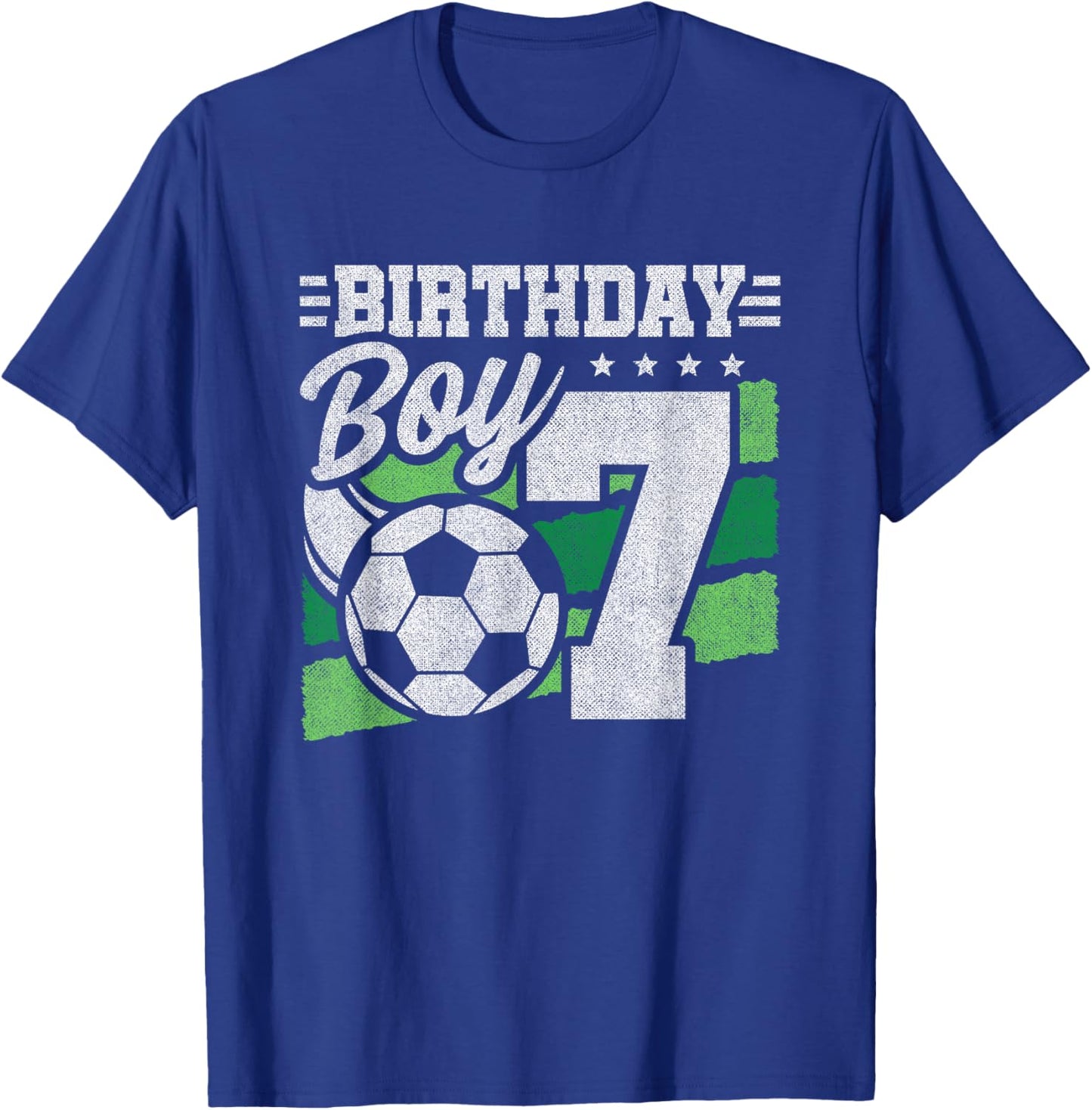 7 Year Old Soccer Birthday - Boys 7th Birthday Soccer T-Shirt - T-Shirt | Royal
