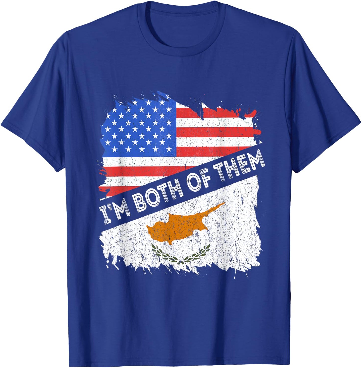 Cyprus Flag I'm Both Of Them America Cypriot Pride USA T-Shirt - T-Shirt | Royal