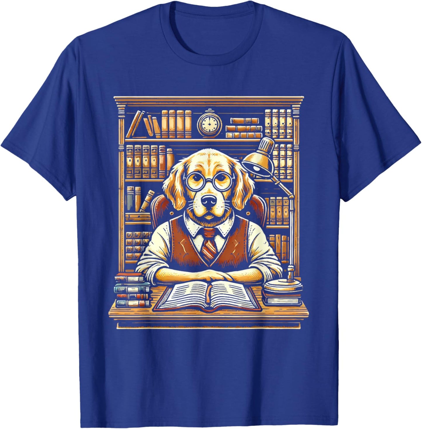 Dog Librarian Library Book Reading Books Bibliophile T-Shirt - T-Shirt | Royal