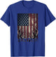 Hunting Deer American Flag Wild Outdoor Hunter T-Shirt - T-Shirt | Royal