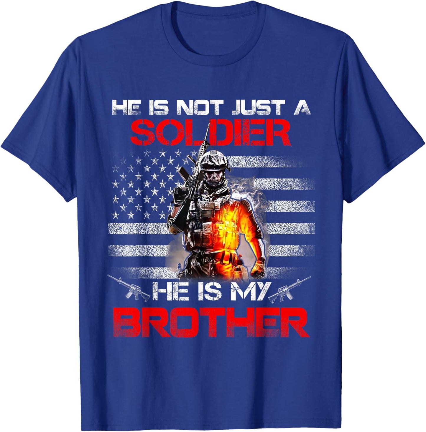 My Brother is A Soldier Proud Army Sister Gift T-Shirt - T-Shirt | Royal