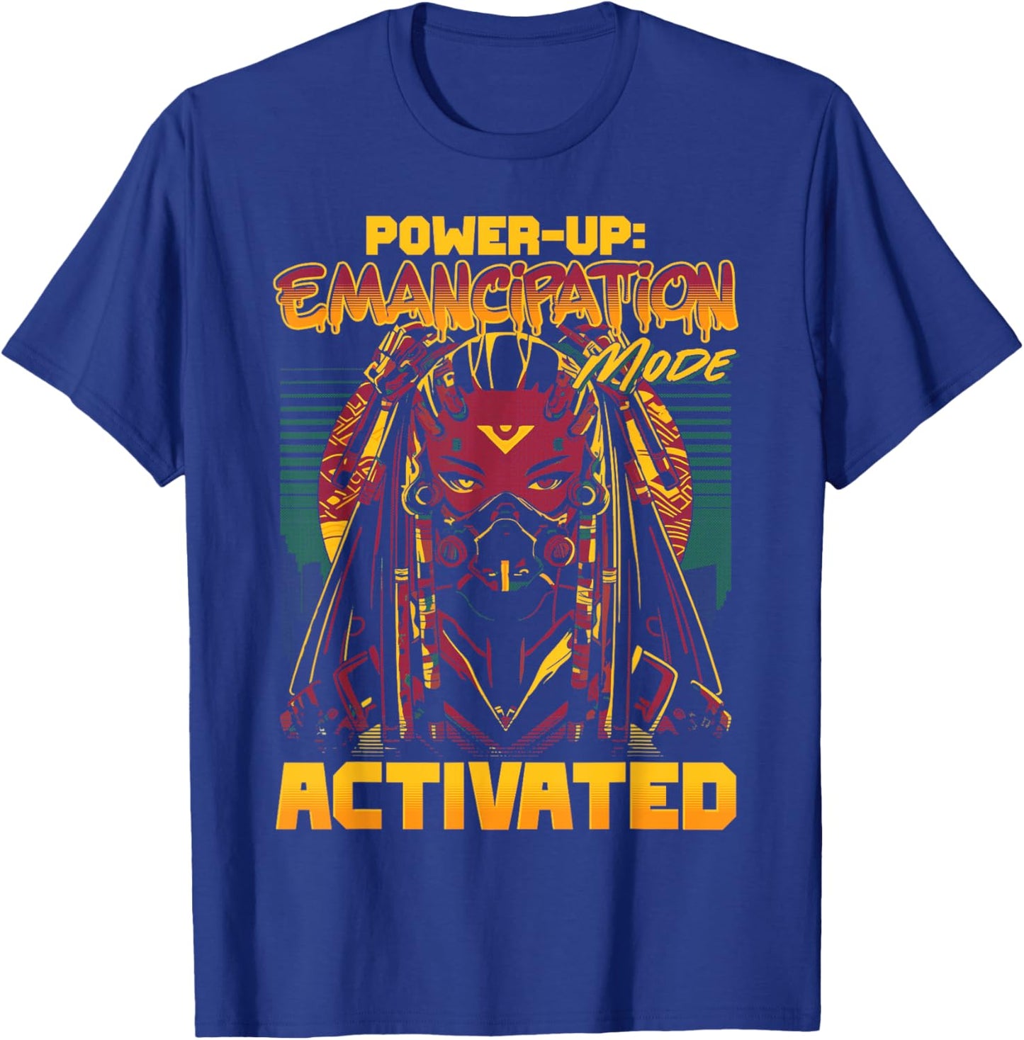 Power-Up: Emancipation Activated Black Girl Gamer Juneteenth T-Shirt - T-Shirt | Royal