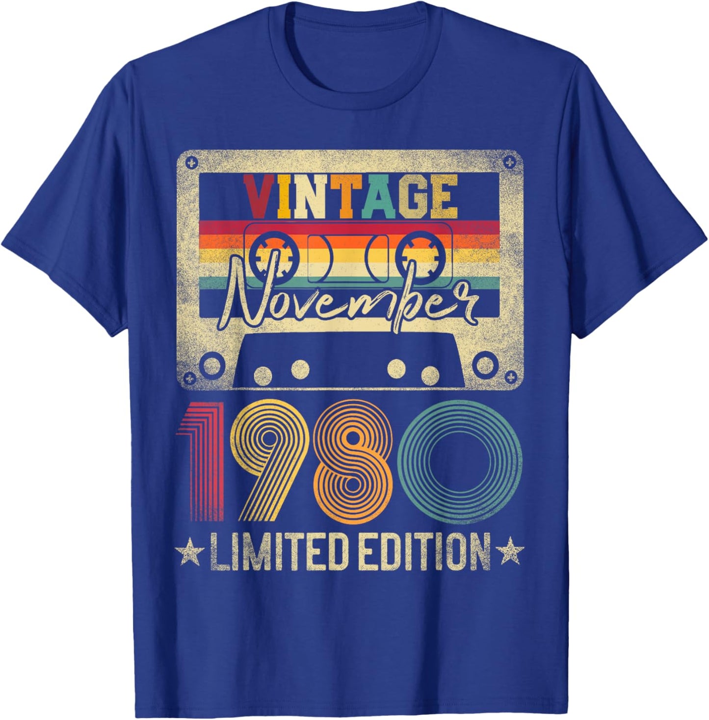 November 1980 45th Birthday Gift Limited Edition Vintage T-Shirt - T-Shirt | Royal
