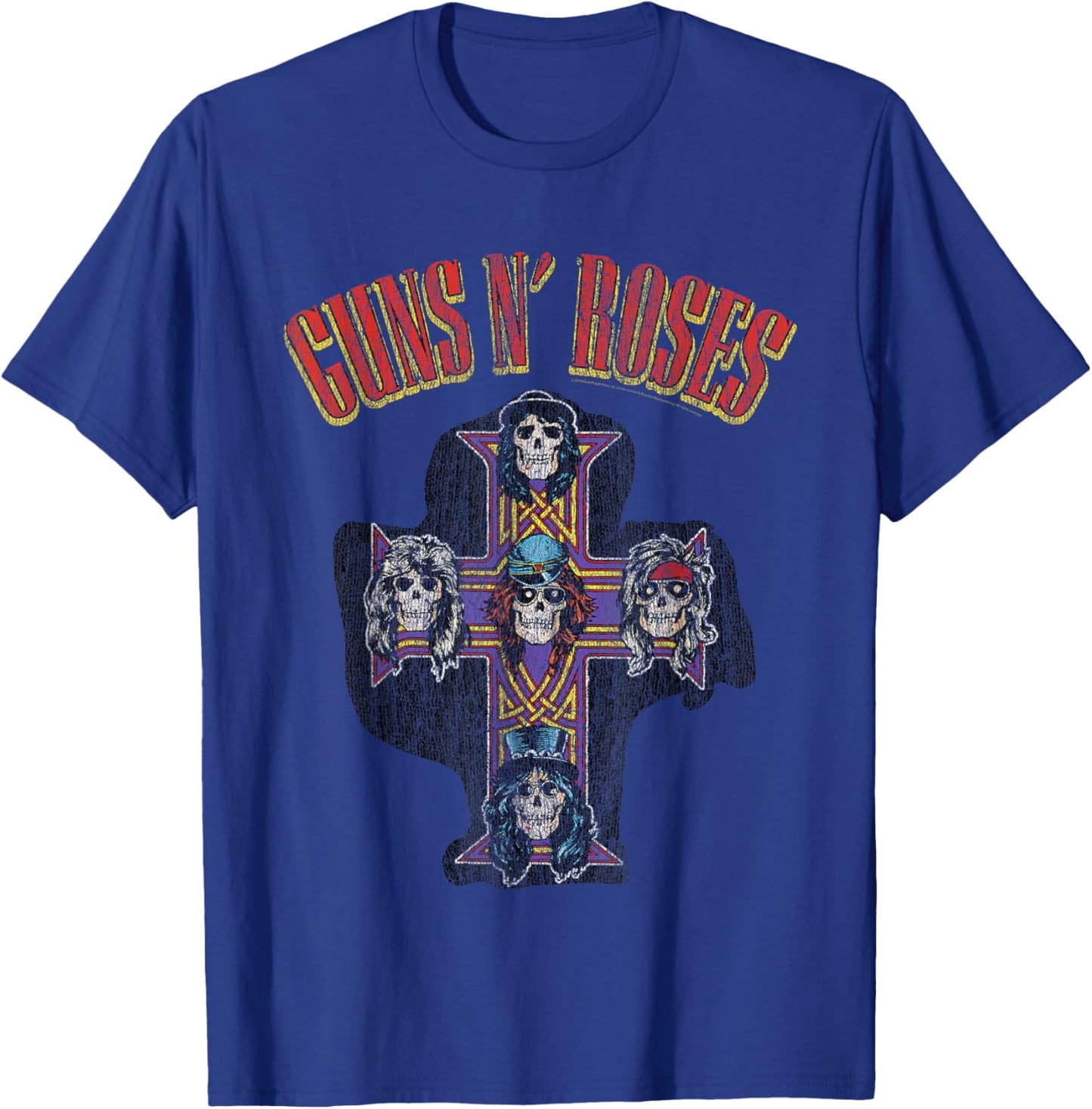 Guns N' Roses Official Cross Arch T-Shirt - T-Shirt | Royal