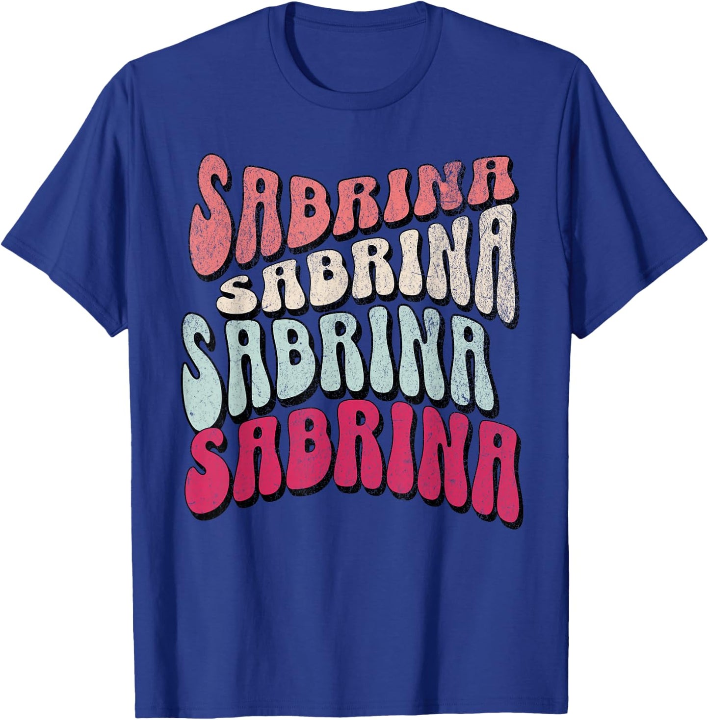 Girl Retro Sabrina First Name Groovy Beach T T-Shirt - T-Shirt | Royal