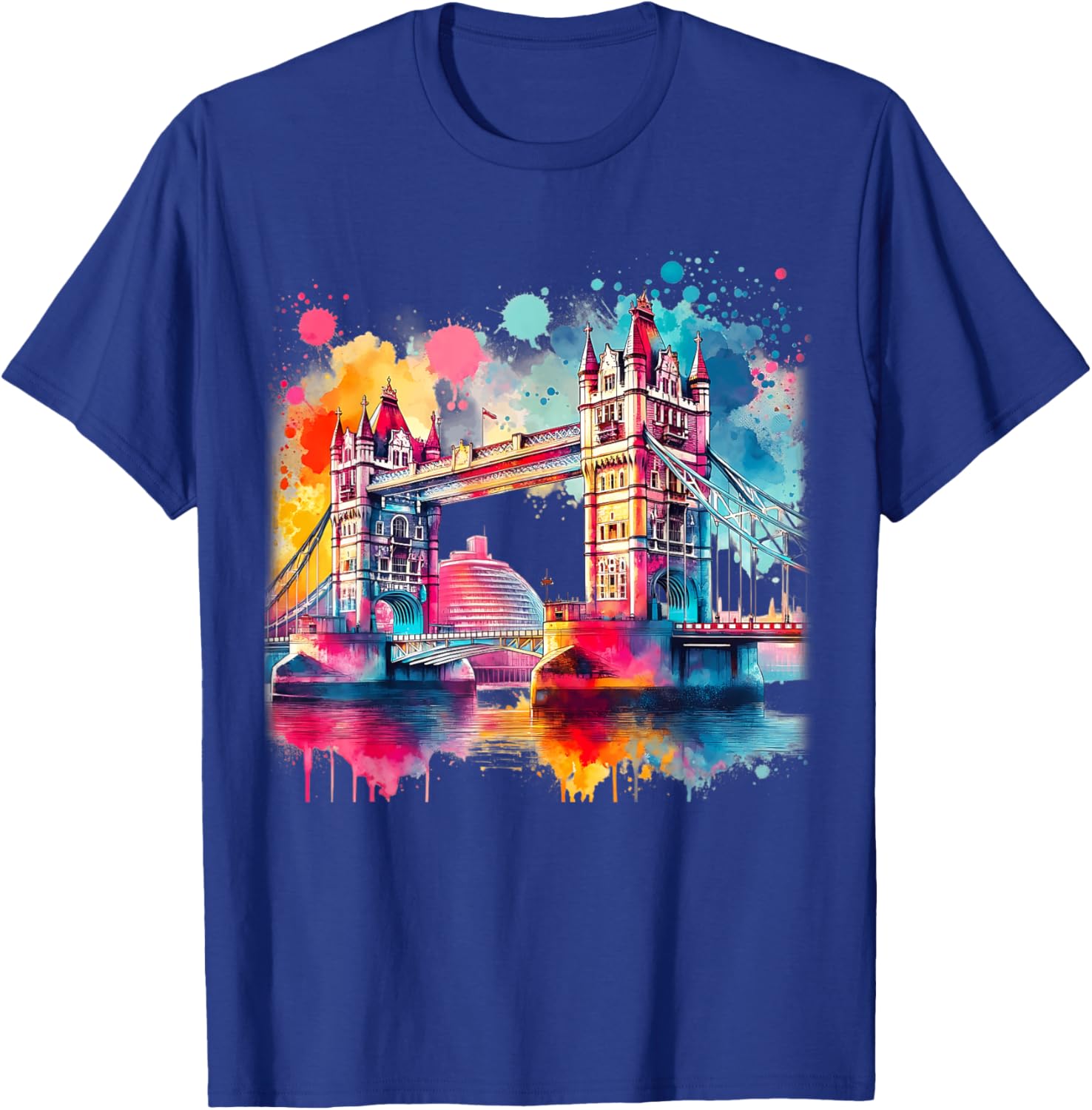 Tower Bridge London Aquarelle colorée London Tower Bridge T-Shirt - T-Shirt | Royal
