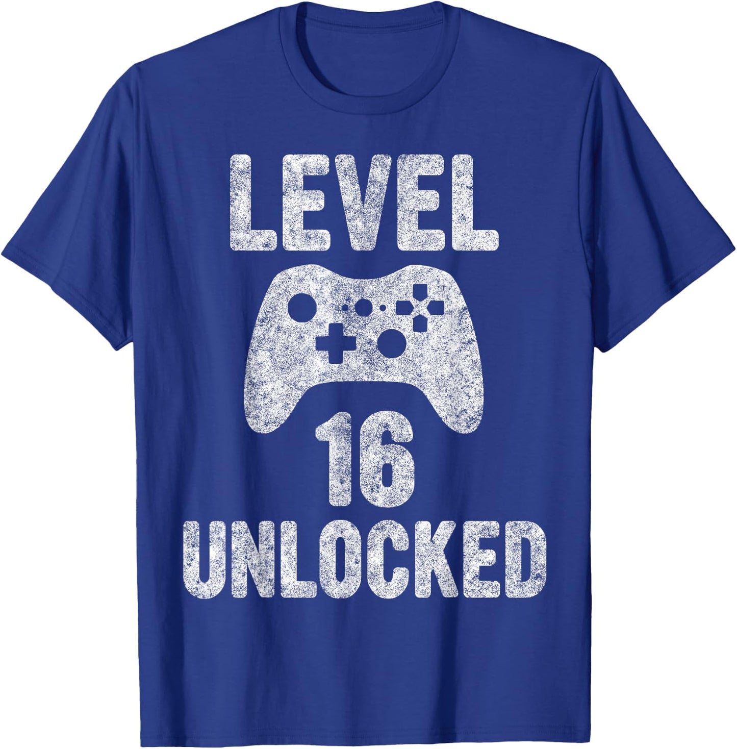 Cute Video Gamer 16th Birthday Gift Level 16 Unlocked T-Shirt - T-Shirt | Royal