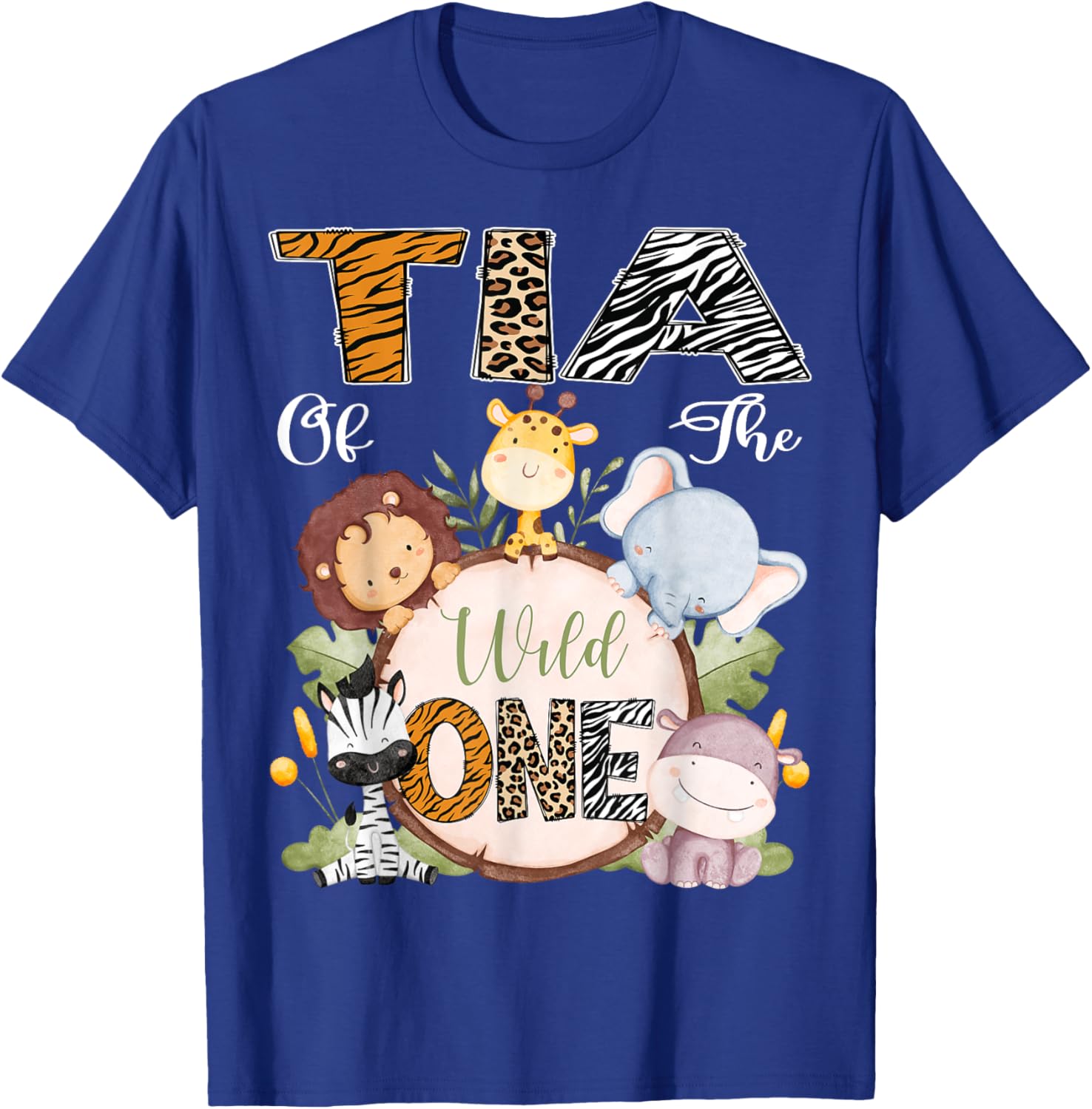 Tia Of The Wild One 1St Birthday Safari Woodland T-Shirt - T-Shirt | Royal