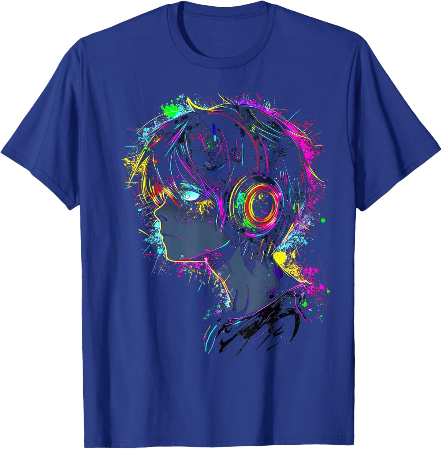 Anime Manga Graphic Headphone Illustration Anime T-Shirt - T-Shirt | Royal