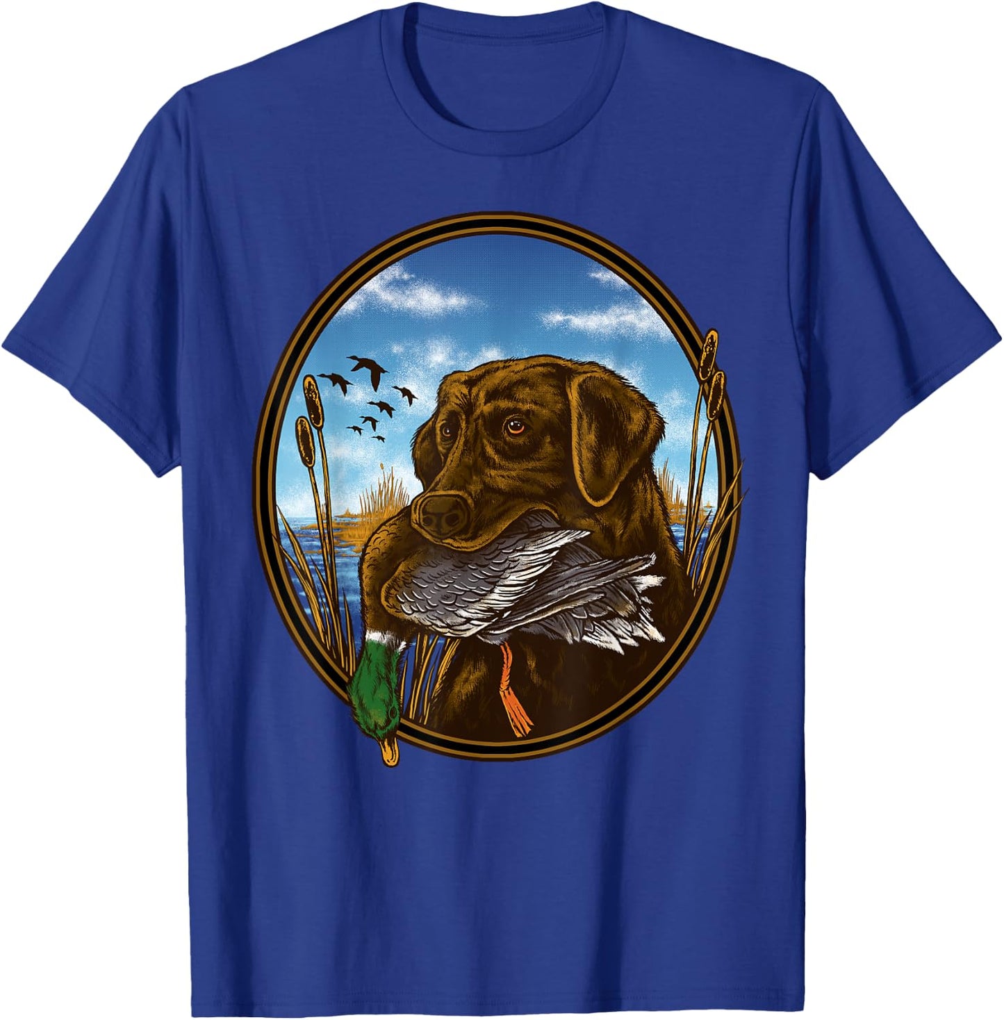 Labrador Retriever with Mallard Duck Hunting T-Shirt - T-Shirt | Royal