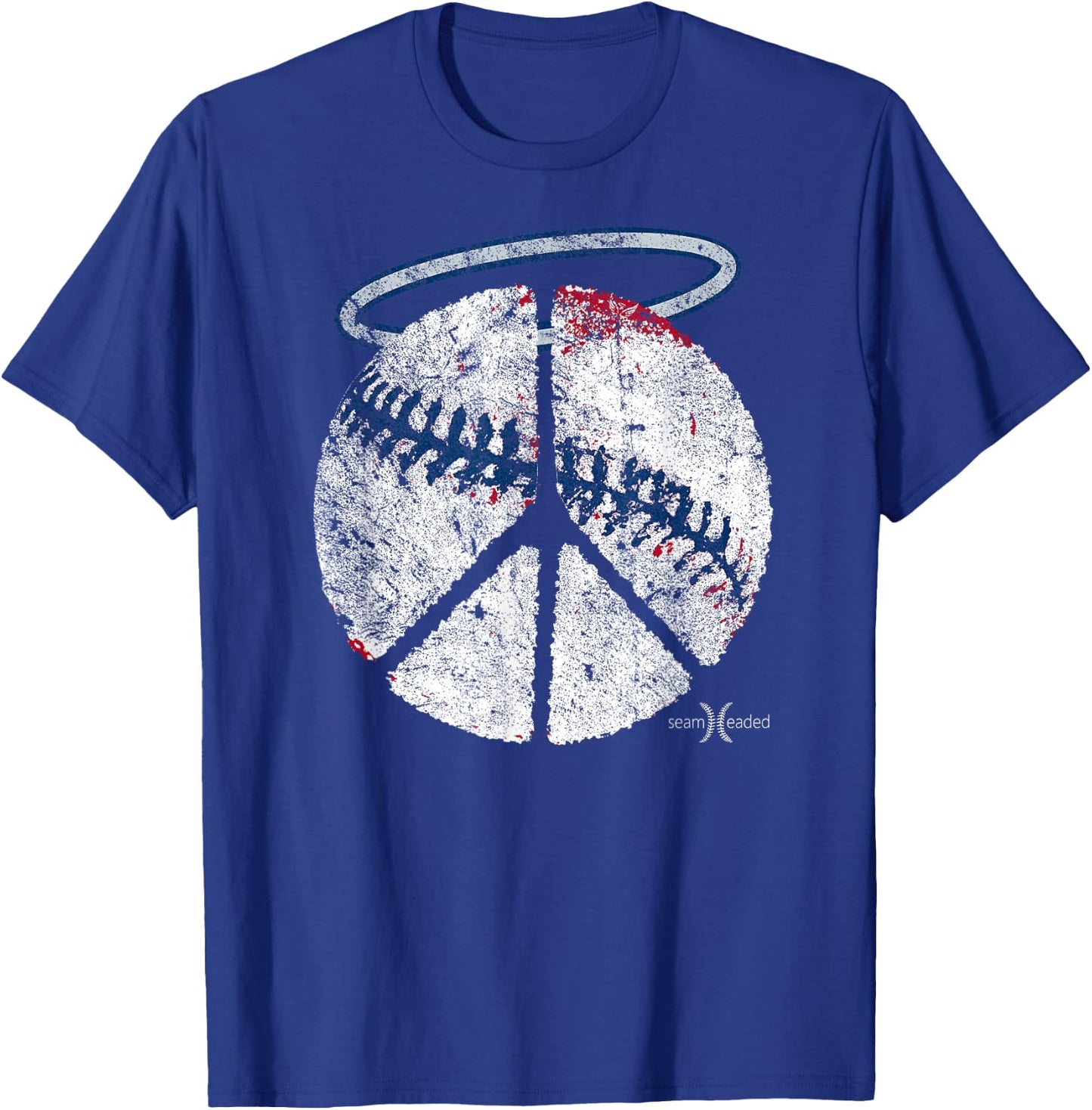 Vintage Angel Peace Baseball Shirt T-Shirt - T-Shirt | Royal