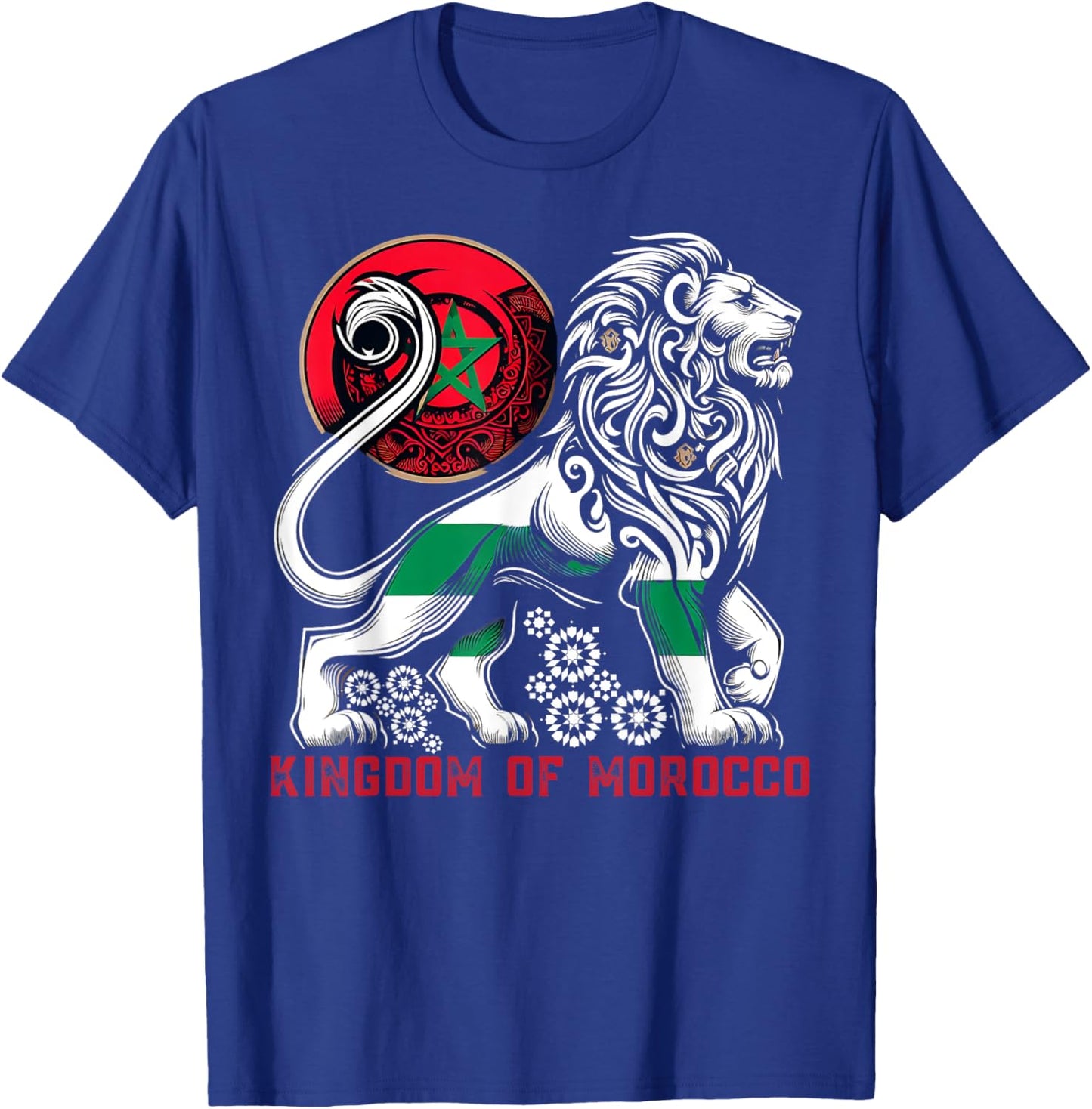 Majestic Moroccan Lion Design with Kingdom Emblem, maroc T-Shirt - T-Shirt | Royal