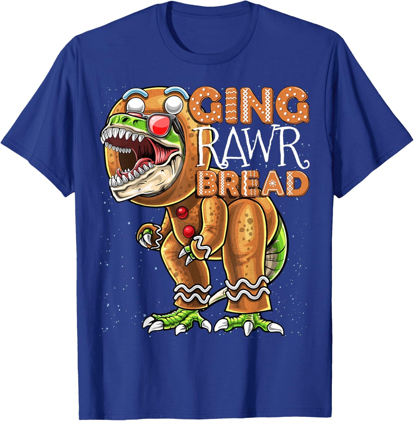 Gingerbread Man Costume Dinosaur Christmas Cookie Gift Kids T-Shirt - T-Shirt | Royal
