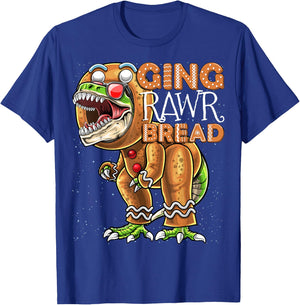 Gingerbread Man Costume Dinosaur Christmas Cookie Gift Kids T-Shirt - T-Shirt | Royal