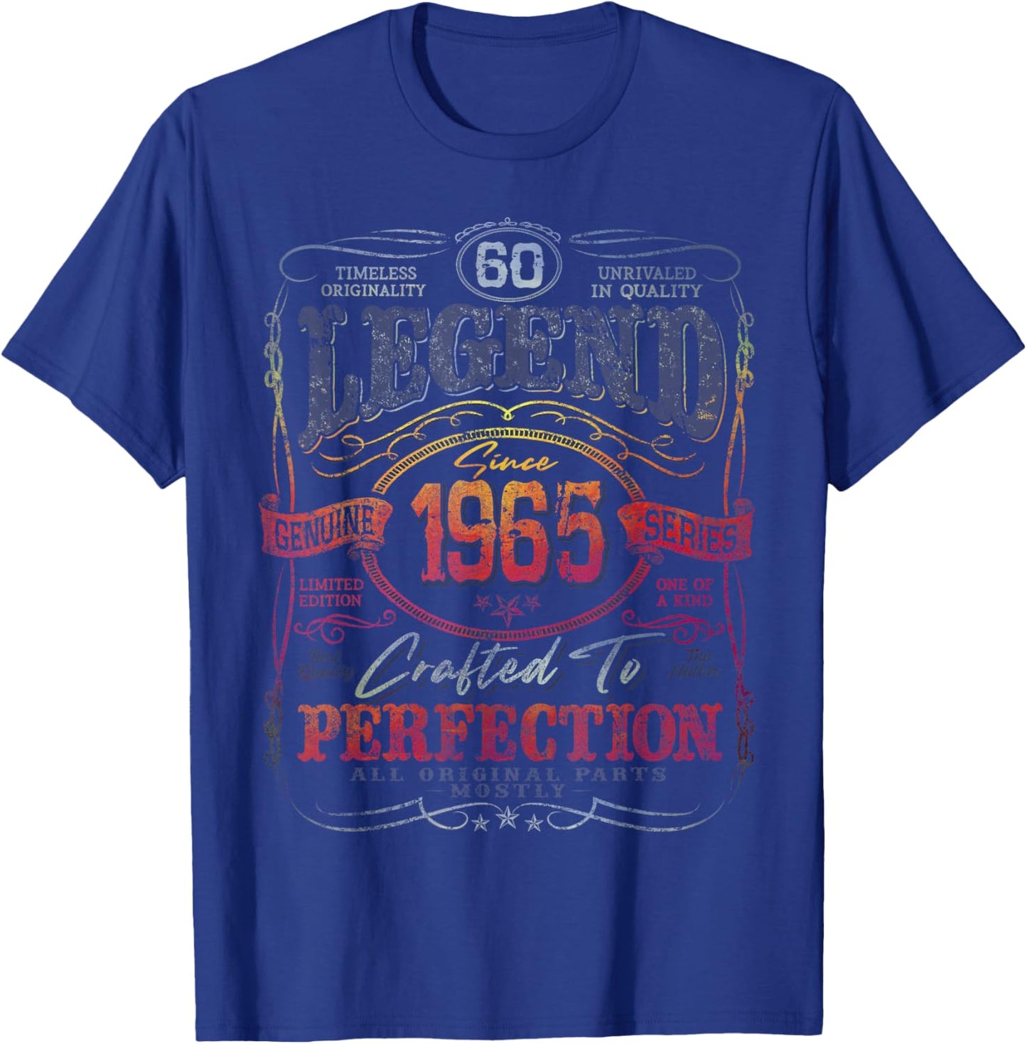 Vintage 1965 Limited Edition Shirt 60 year old 60th Birthday T-Shirt - T-Shirt | Royal